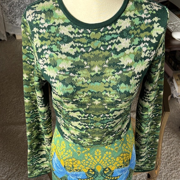 Designer Mary Katrantzou Green and Blue Patterned Dress - reversible , see pics - Picture 5 of 15